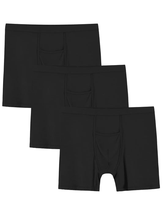 Men's Viscose Boxer Briefs Horizontal Fly Underwear Pack - Latuza