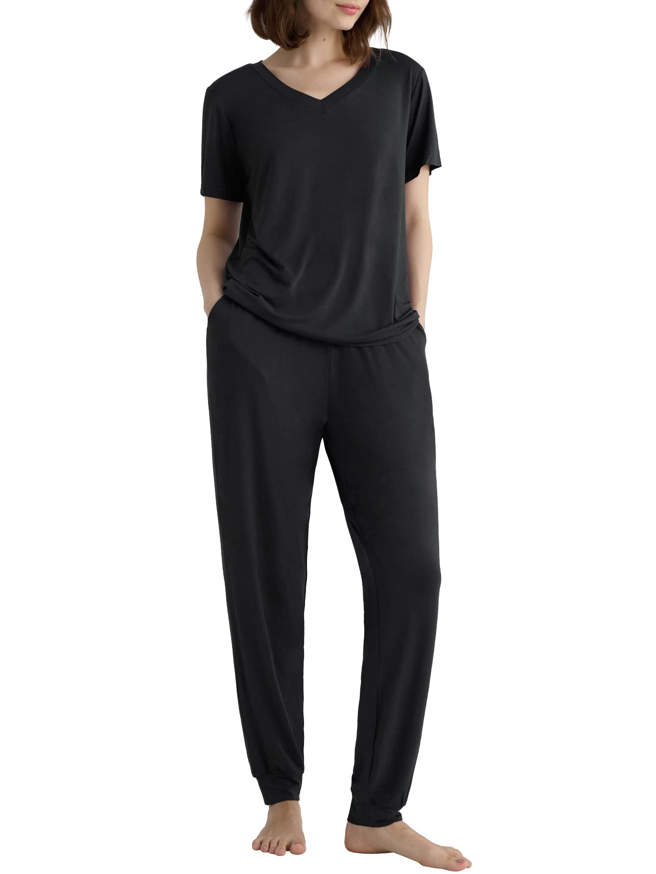 Women's Viscose Jogger Pants Lounge Pajamas Set - Latuza