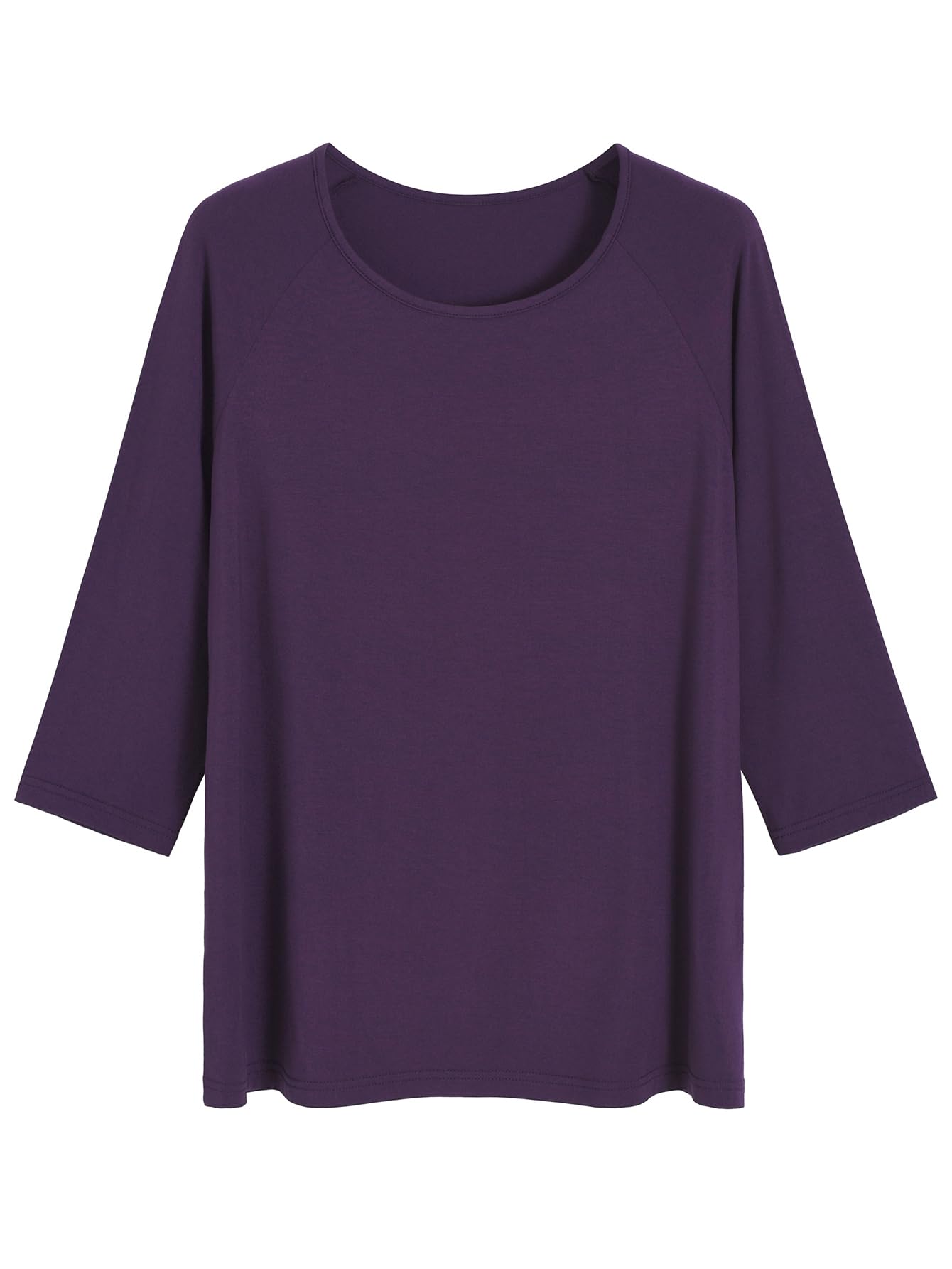 Women's Viscose Pajama Tops Crewneck 3/4 Sleeves Sleep Tee - Latuza
