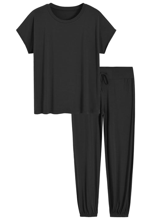 Women's Palazzo Pants Pajamas Set Viscose Lounge Set - Latuza