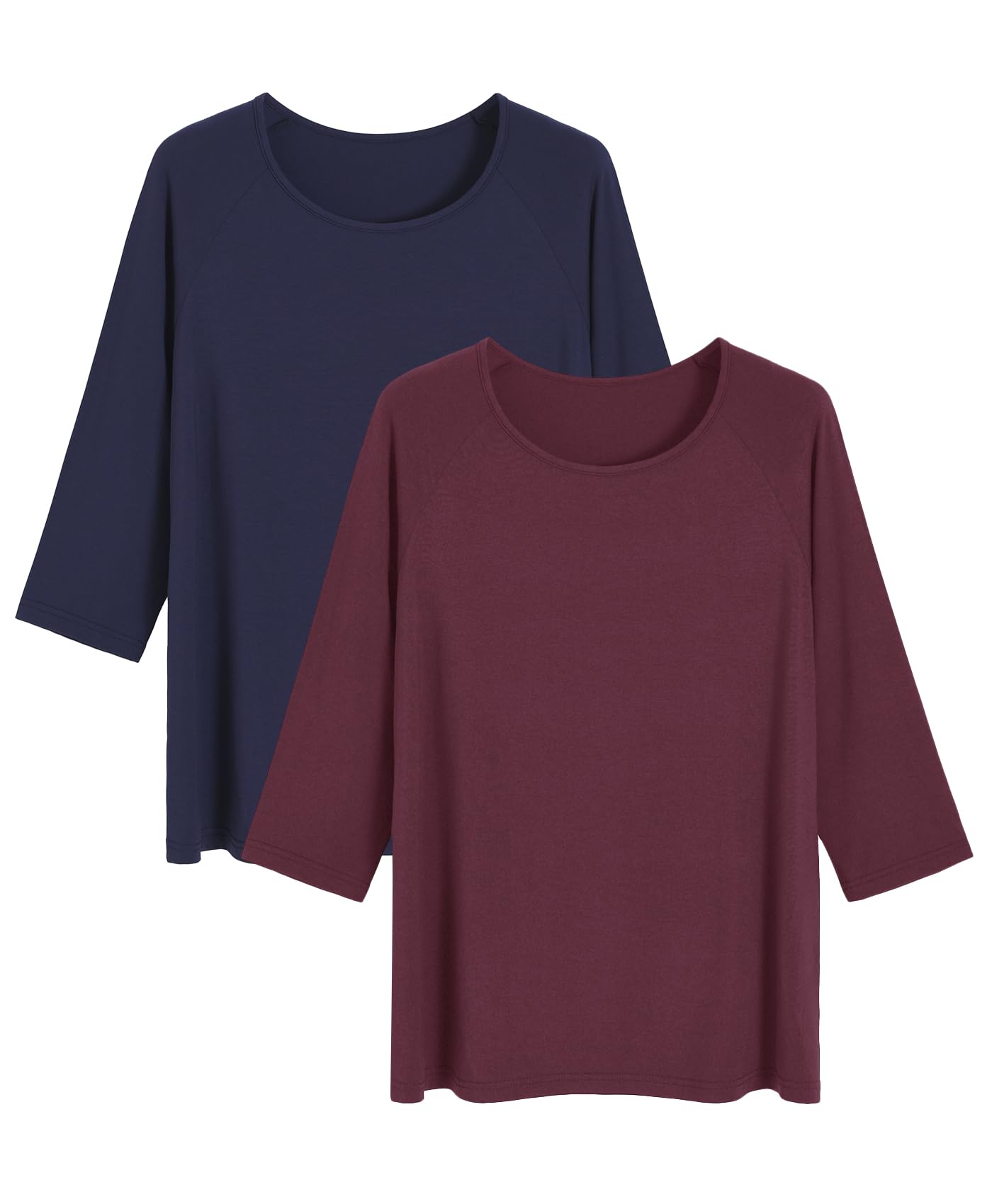 Women's Viscose Pajama Tops Crewneck 3/4 Sleeves Sleep Tee - Latuza