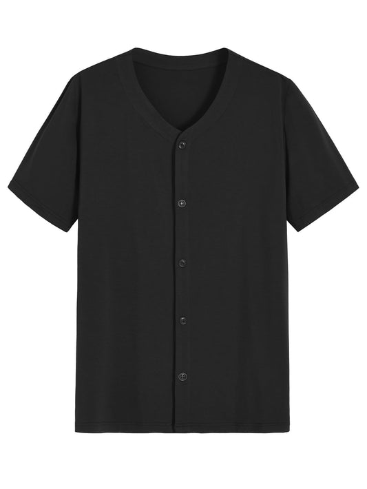 Men's Viscose Pajama Top Button Up Sleep Shirt - Latuza