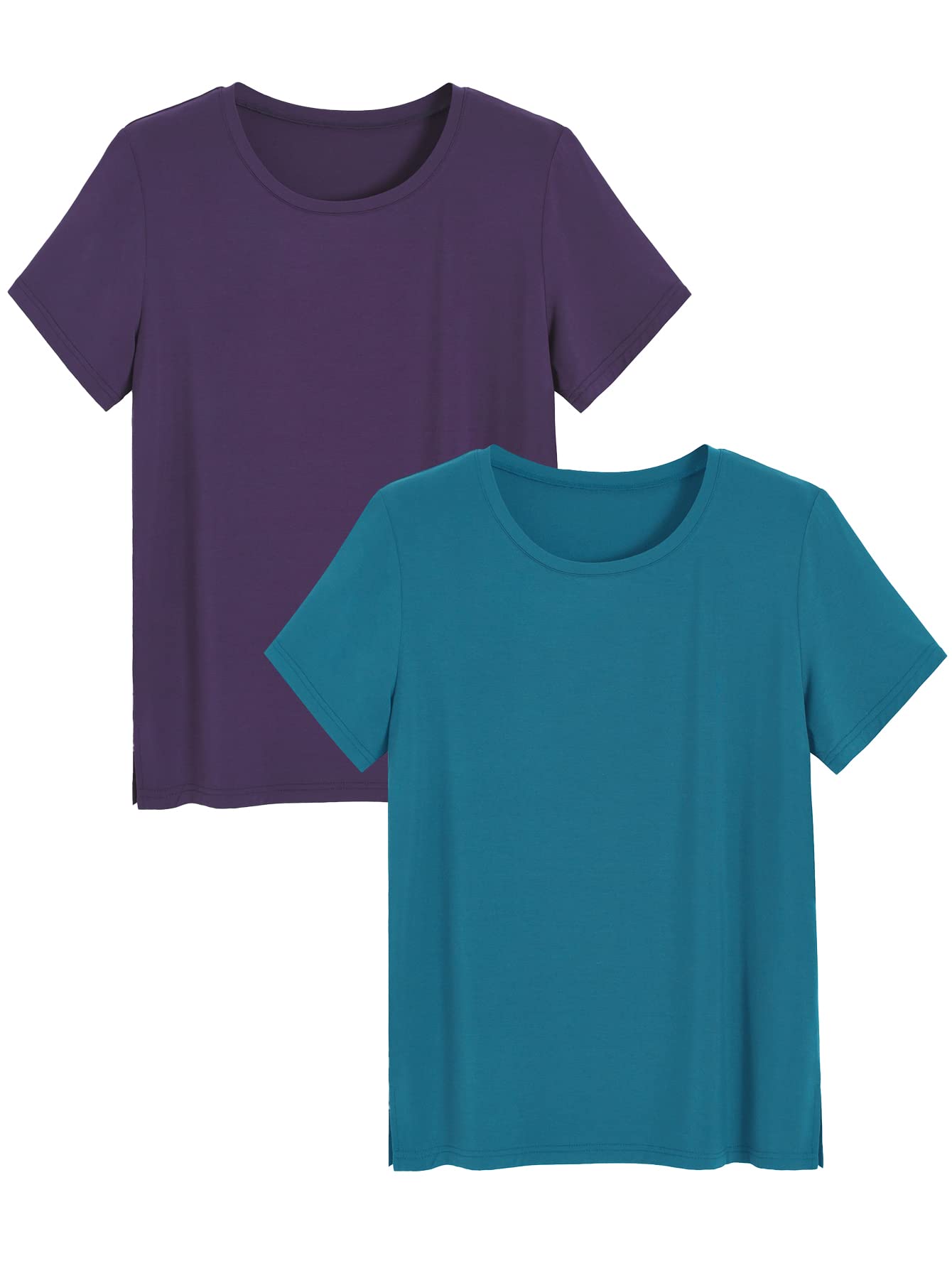 Women's Bamboo Viscose Pajama Top Crew Neck Sleep T-Shirt - Latuza
