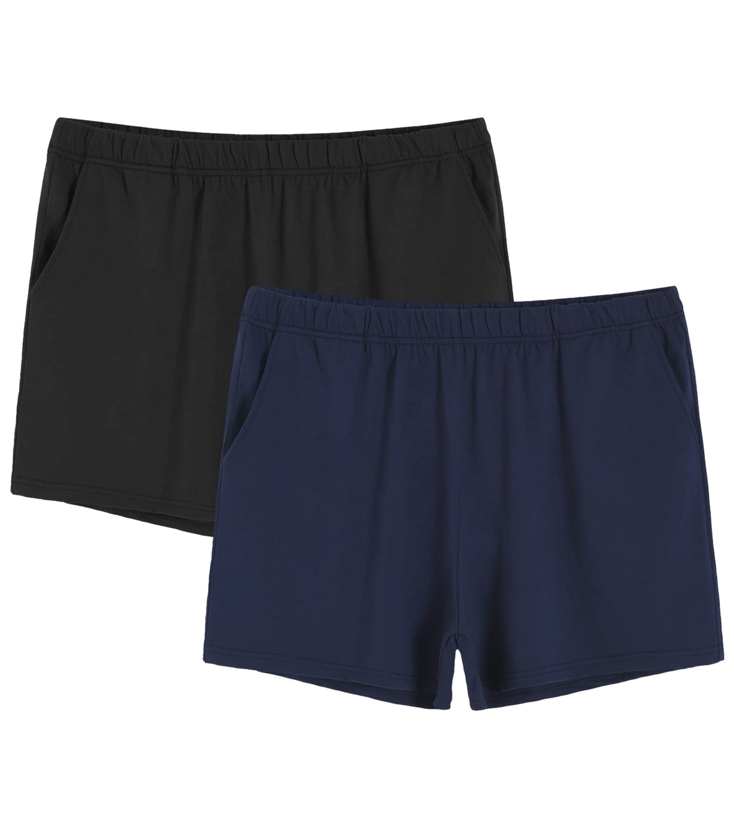 Women's Plus Size Lounge Shorts Soft Cotton Sleep Shorts 2 Pack - Latuza