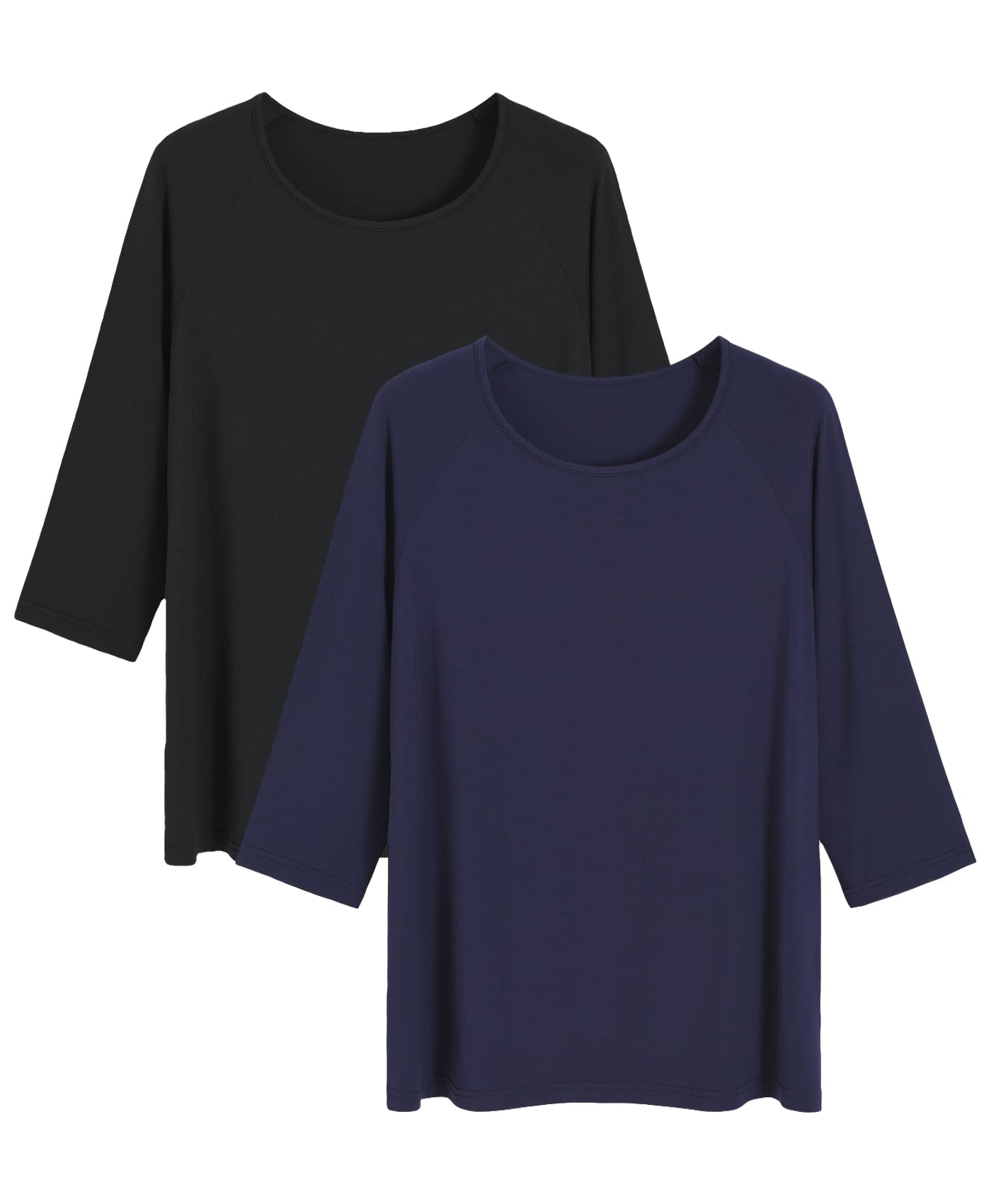 Women's Viscose Pajama Tops Crewneck 3/4 Sleeves Sleep Tee - Latuza
