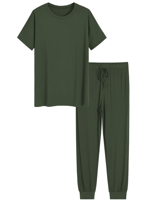 Men's Jogger Pajama Set Soft Comfy Viscose Sleepwear - Latuza
