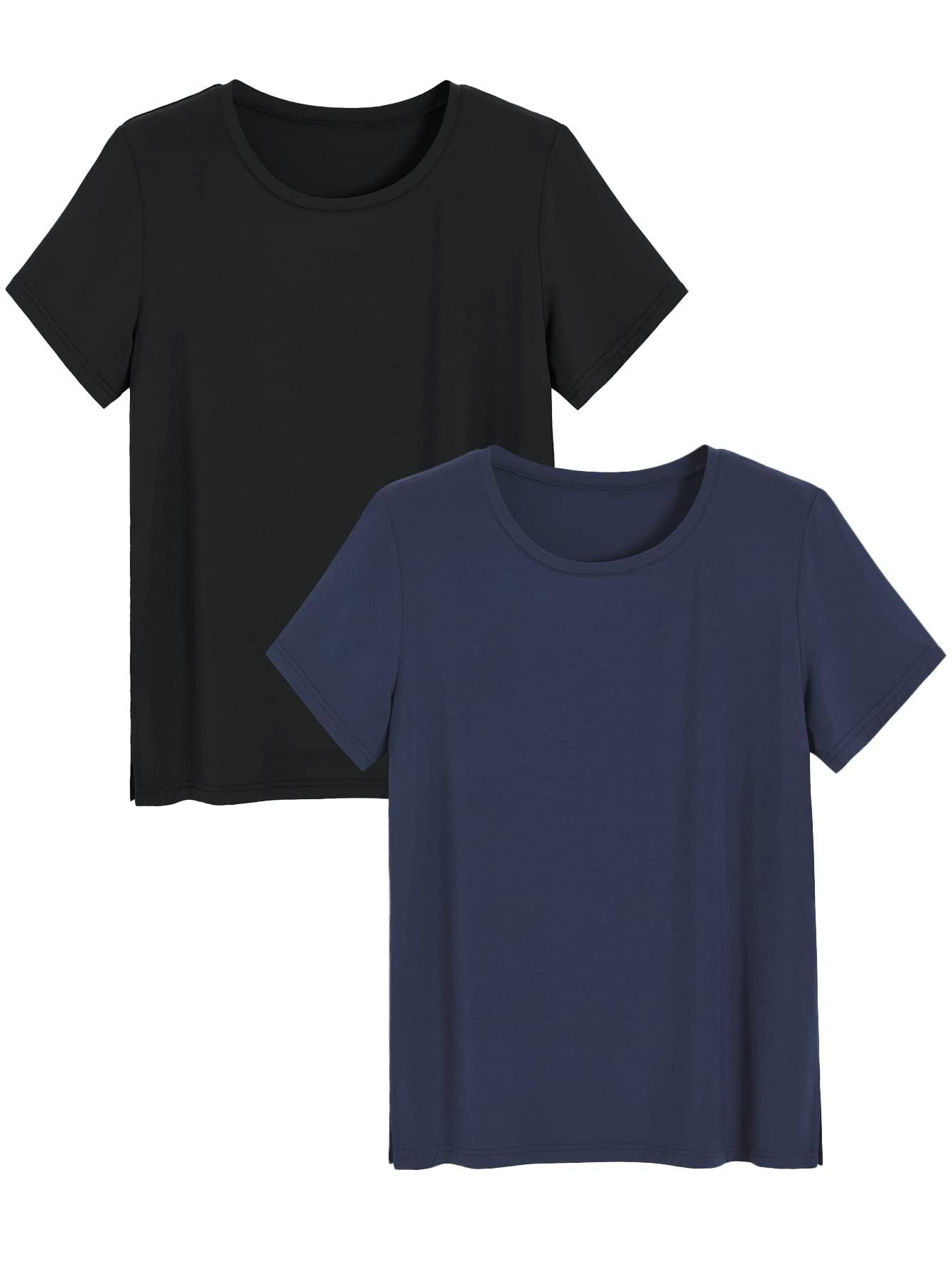 Women's Bamboo Viscose Pajama Top Crew Neck Sleep T-Shirt - Latuza