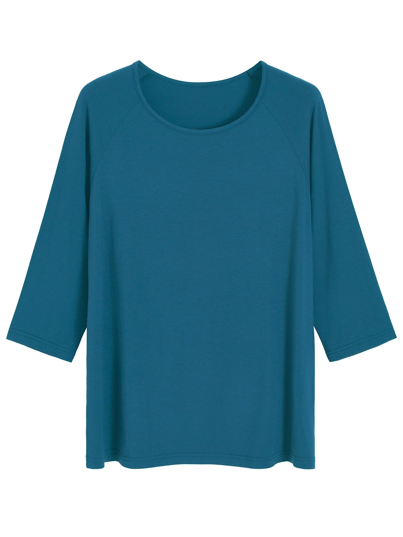 Women's Viscose Pajama Tops Crewneck 3/4 Sleeves Sleep Tee - Latuza