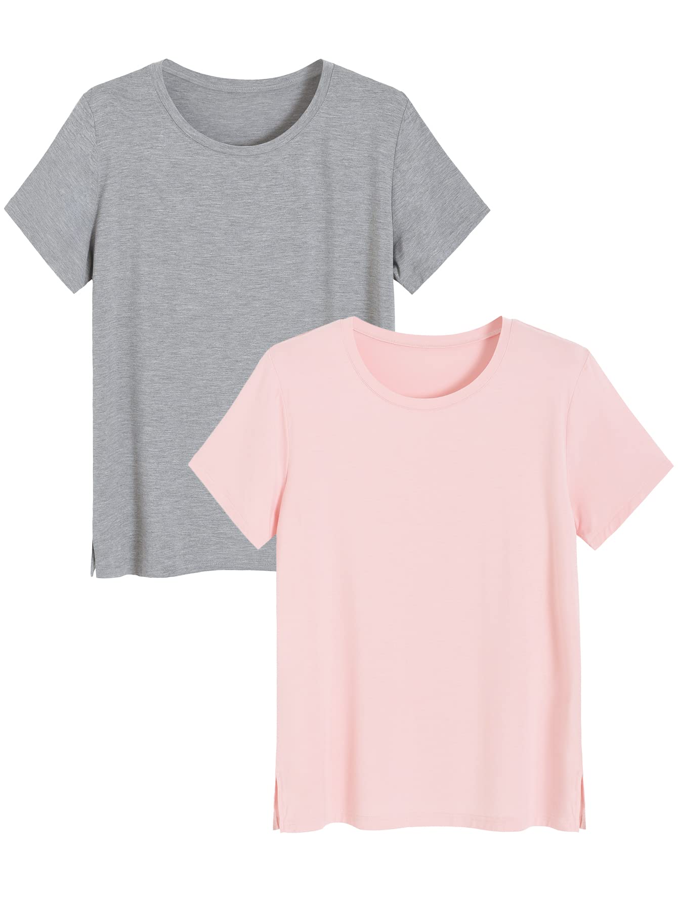 Women's Bamboo Viscose Pajama Top Crew Neck Sleep T-Shirt - Latuza