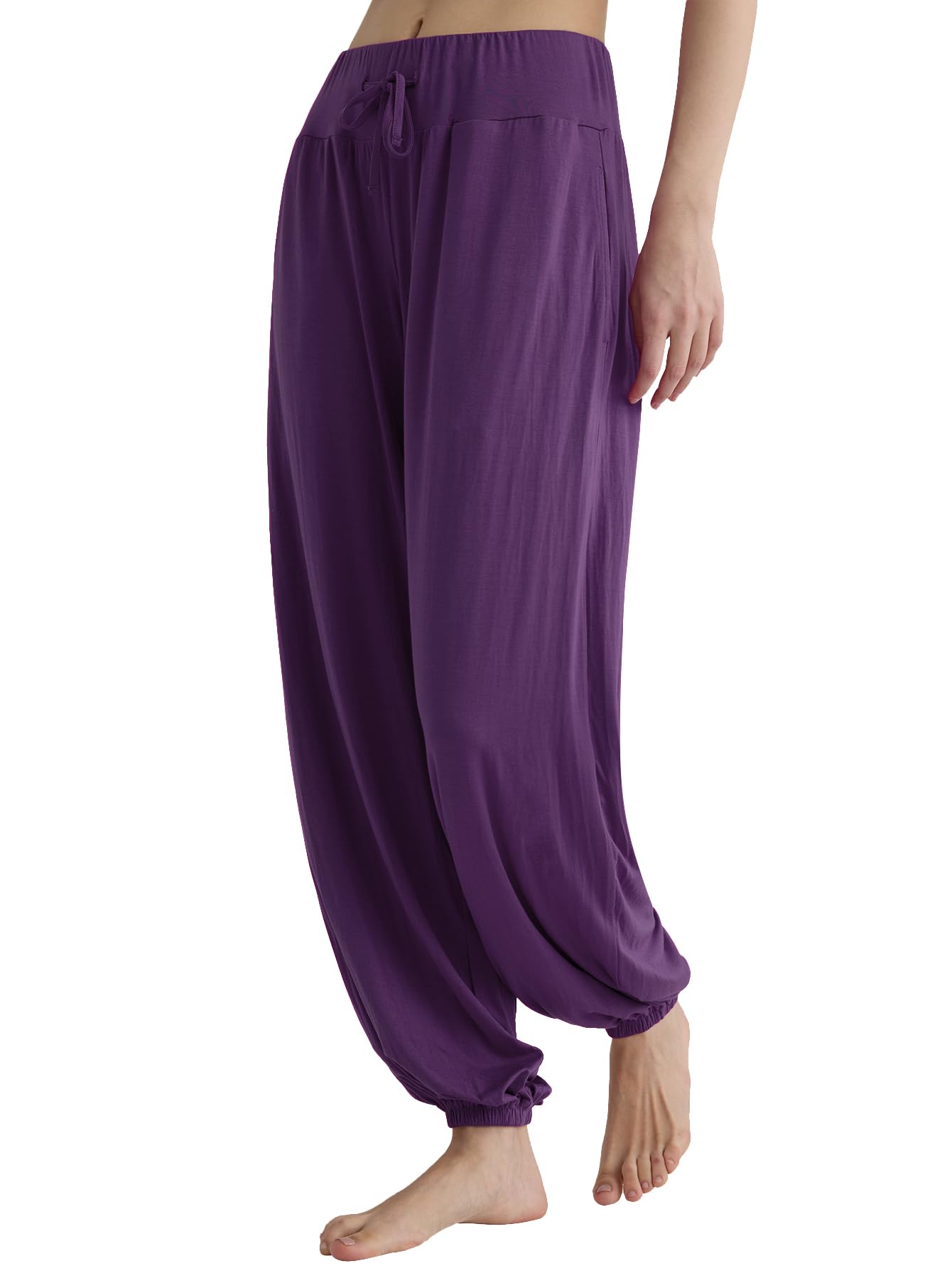 Women's Viscose Harem Lounge Pants Palazzo Pajama Bottoms - Latuza