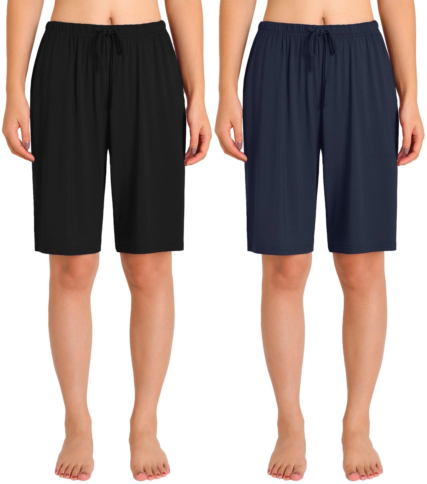 Women's Bamboo Viscose Pajama Shorts Knee Length Sleep Shorts - Latuza