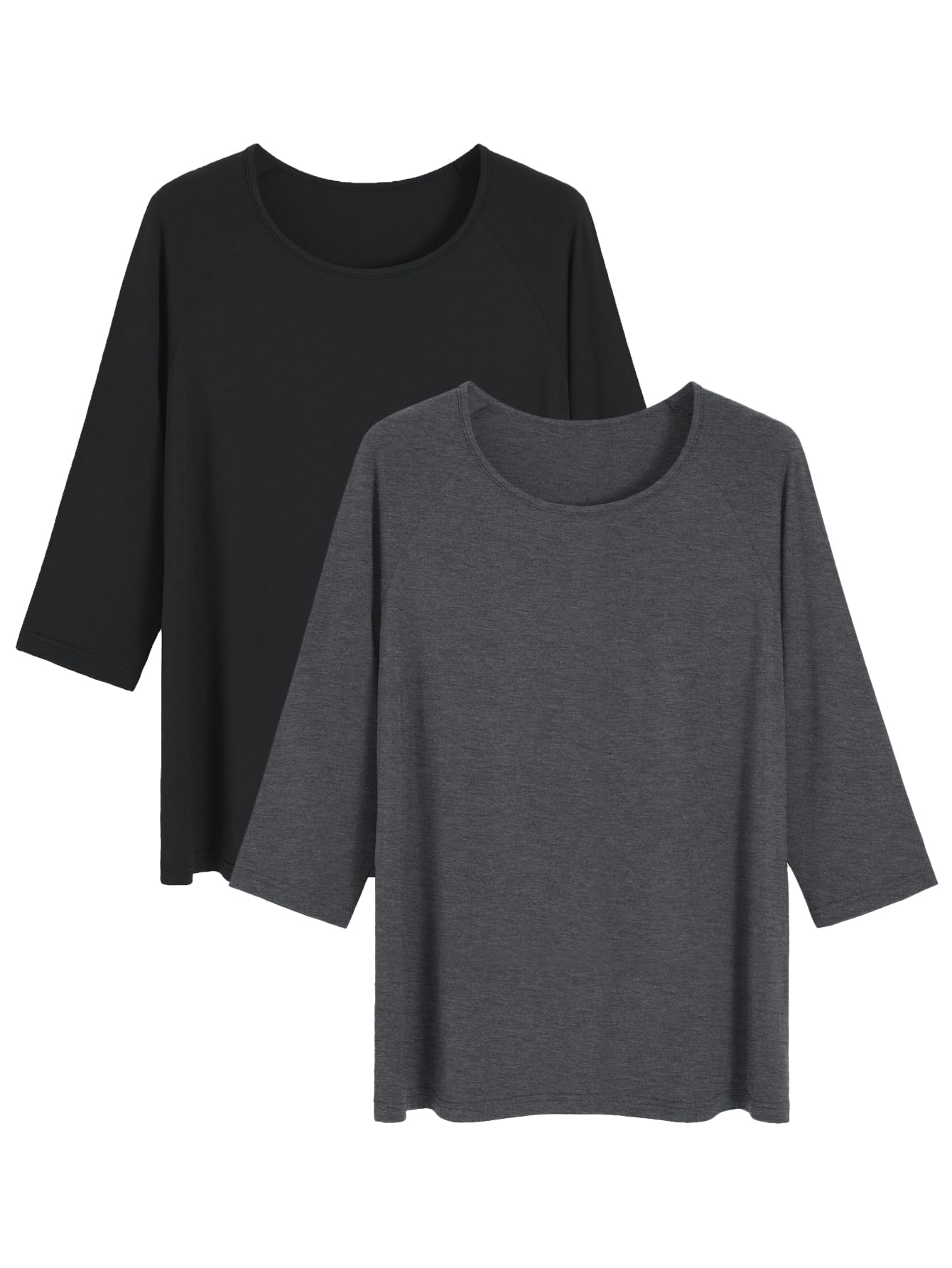 Women's Viscose Pajama Tops Crewneck 3/4 Sleeves Sleep Tee - Latuza