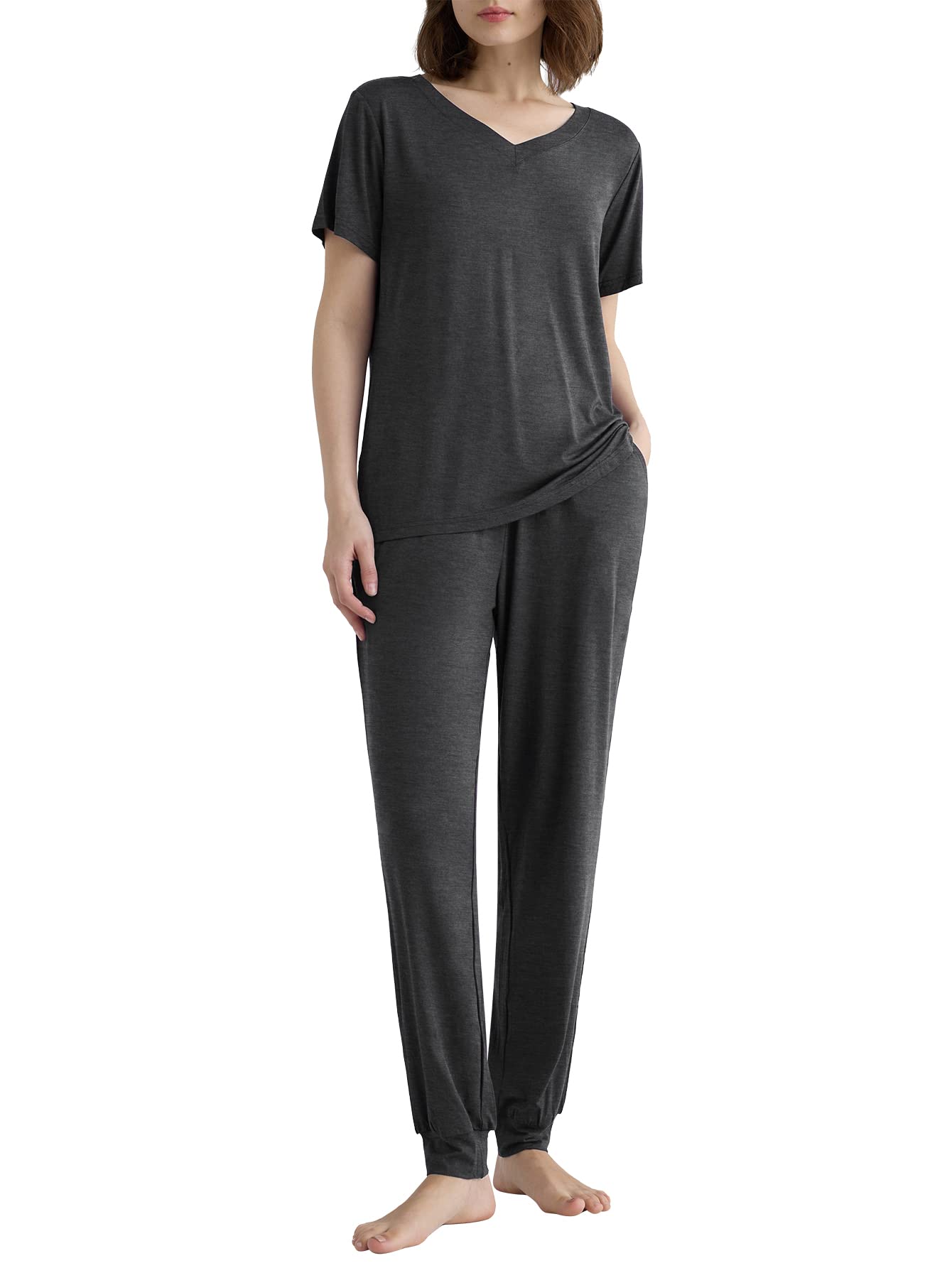Women's Viscose Jogger Pants Lounge Pajamas Set - Latuza