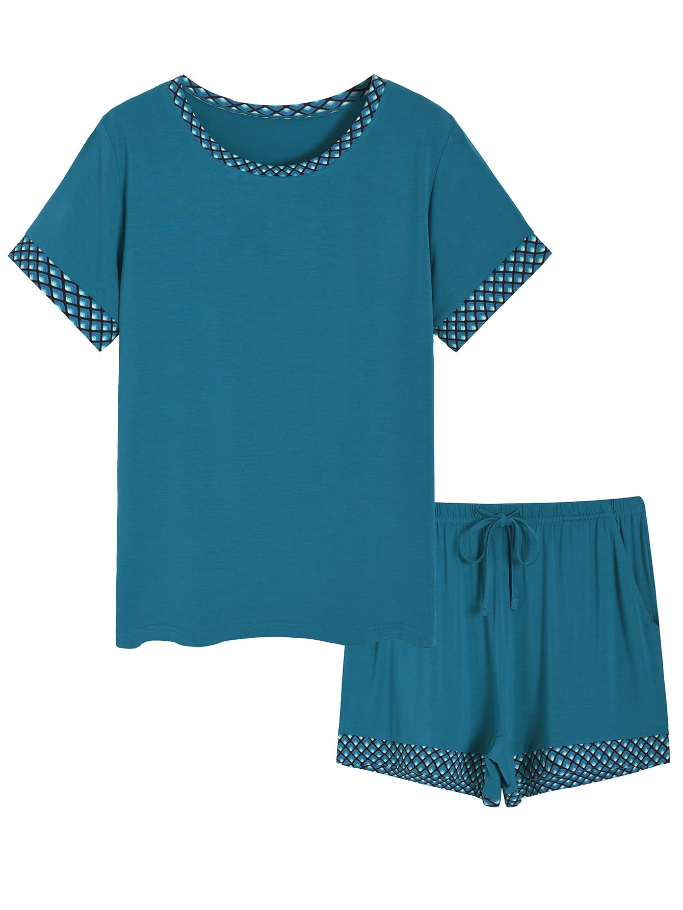 Women's Bamboo Viscose Pajama Shirt and Shorts Set Soft Sleepwear - Latuza