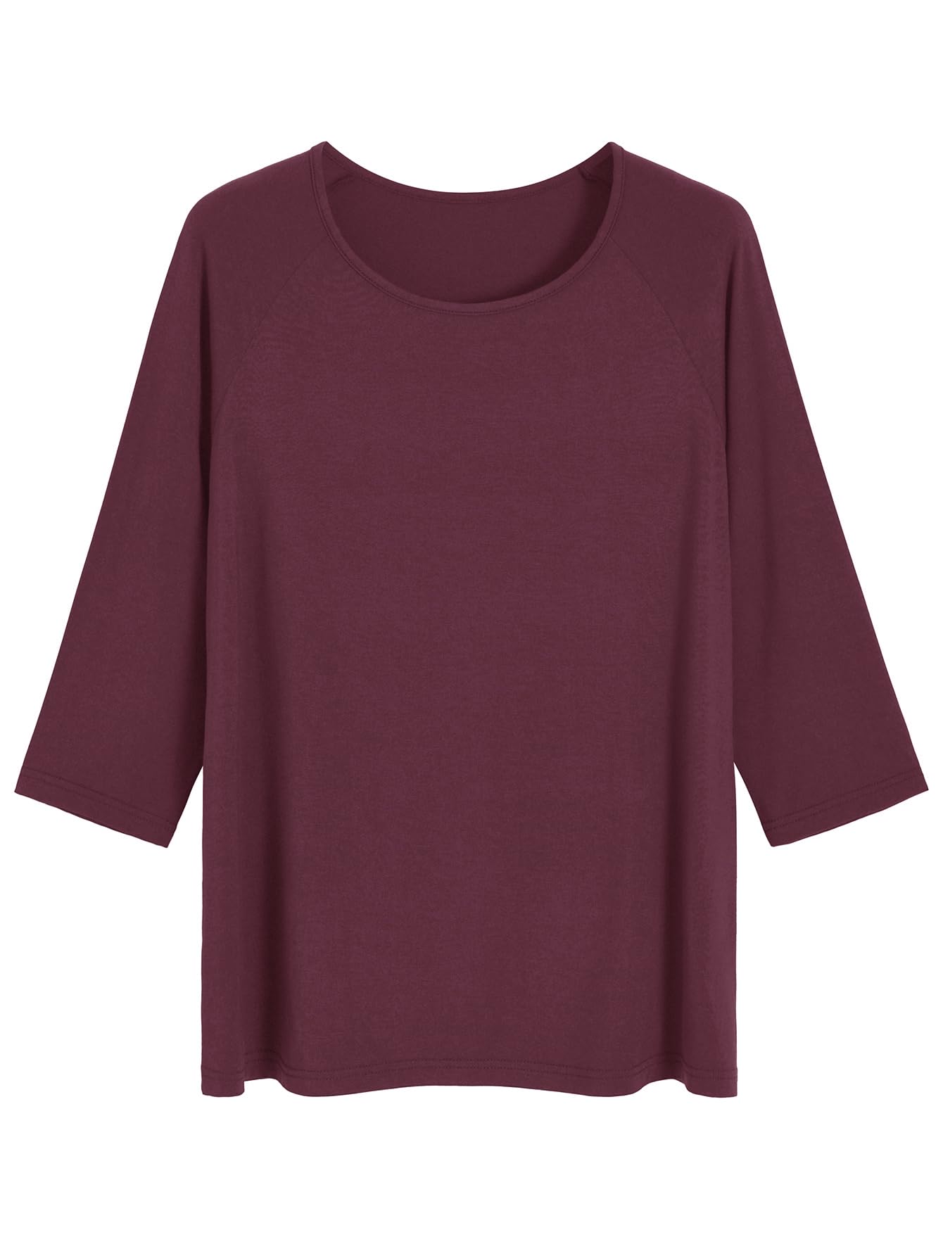 Women's Viscose Pajama Tops Crewneck 3/4 Sleeves Sleep Tee - Latuza