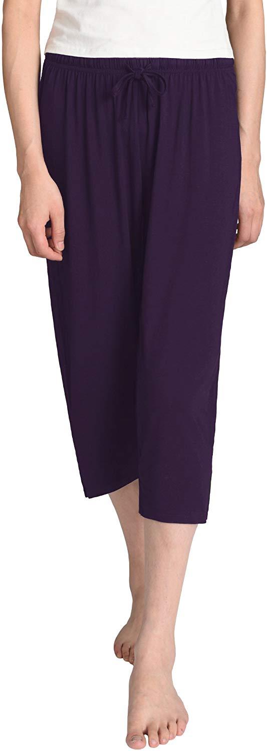 Women's Knit Bamboo Viscose Capris Sleepwear - Latuza