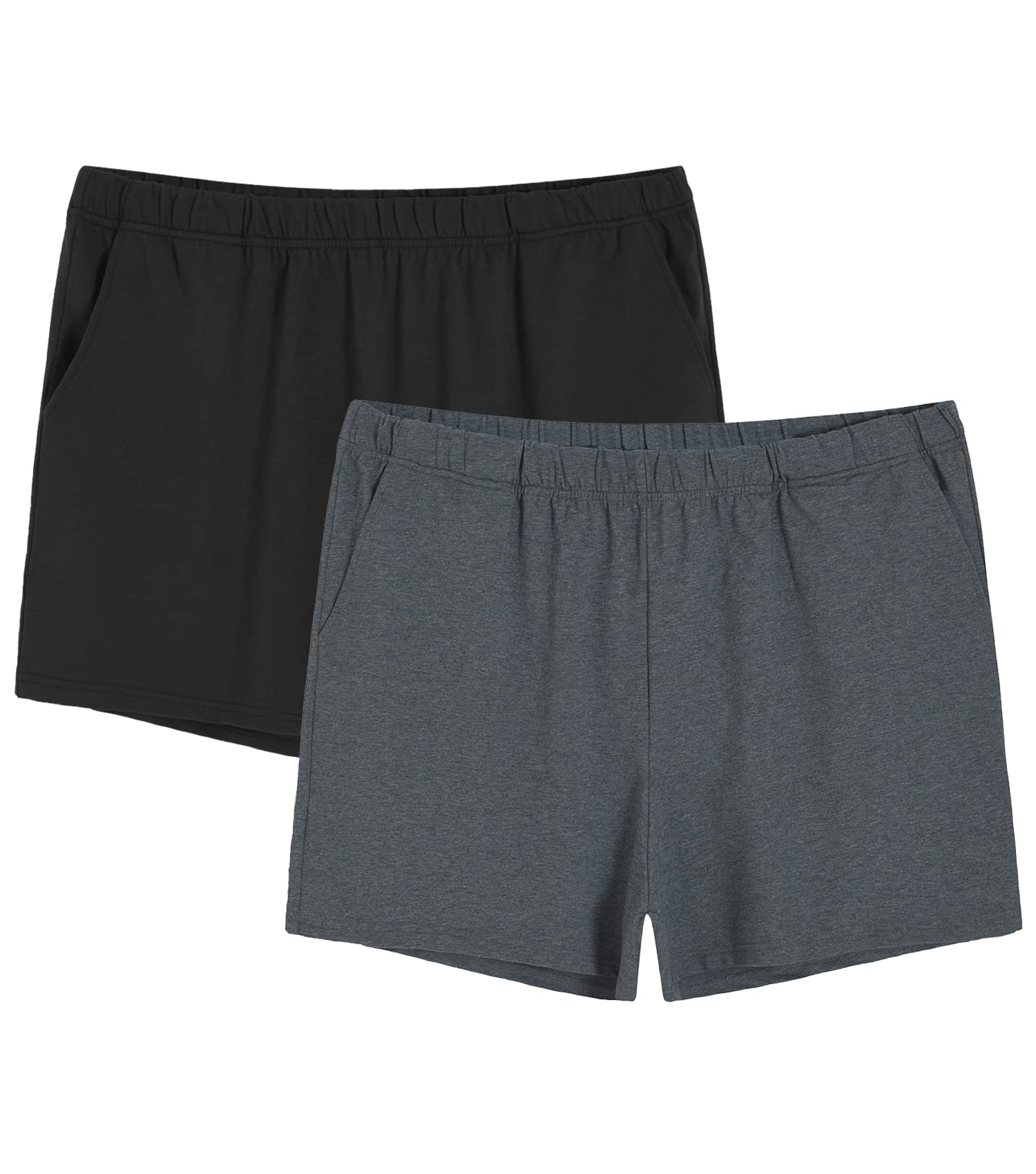 Women's Plus Size Lounge Shorts Soft Cotton Sleep Shorts Pack