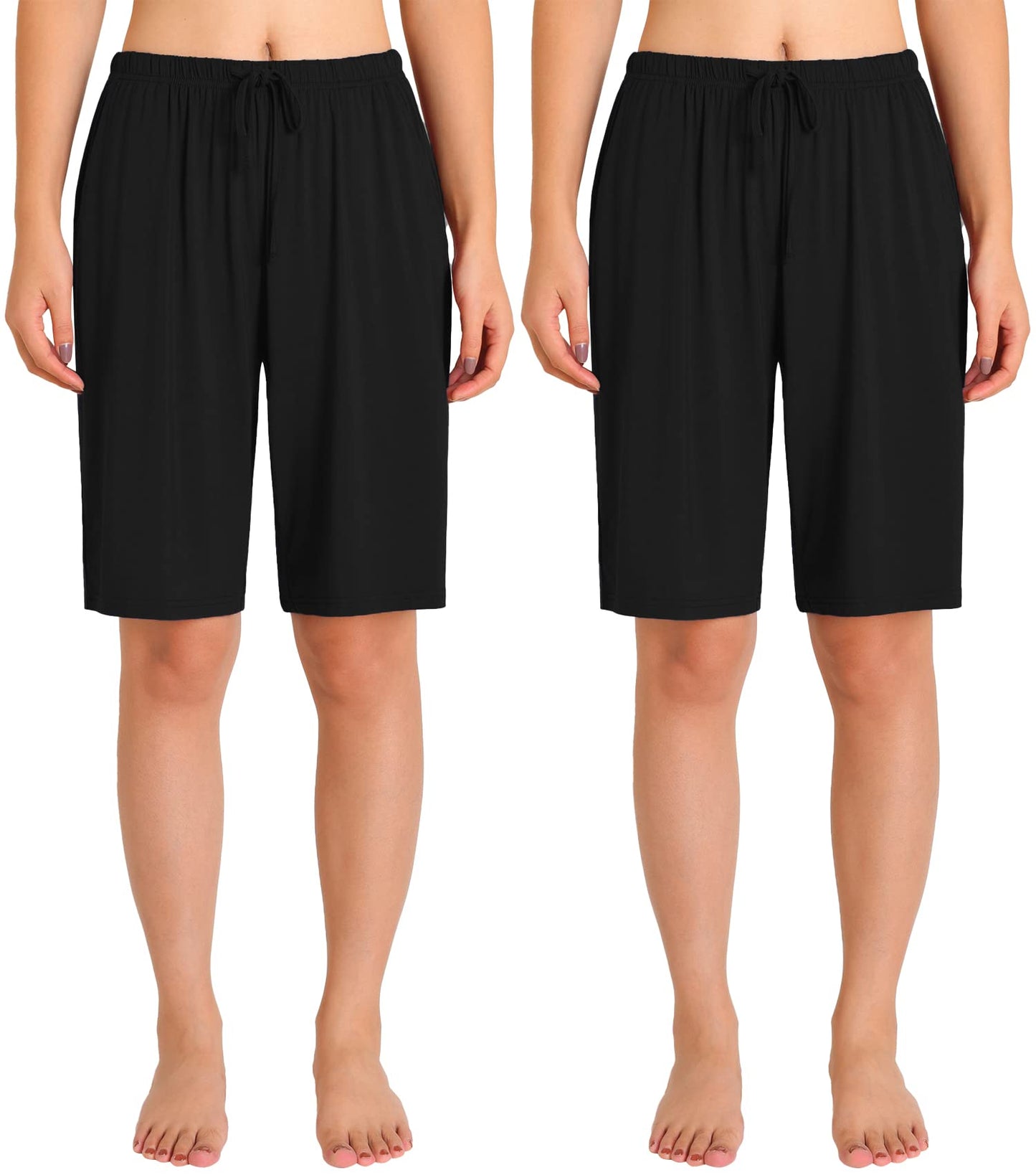 Women's Bamboo Viscose Pajama Shorts Knee Length Sleep Shorts - Latuza
