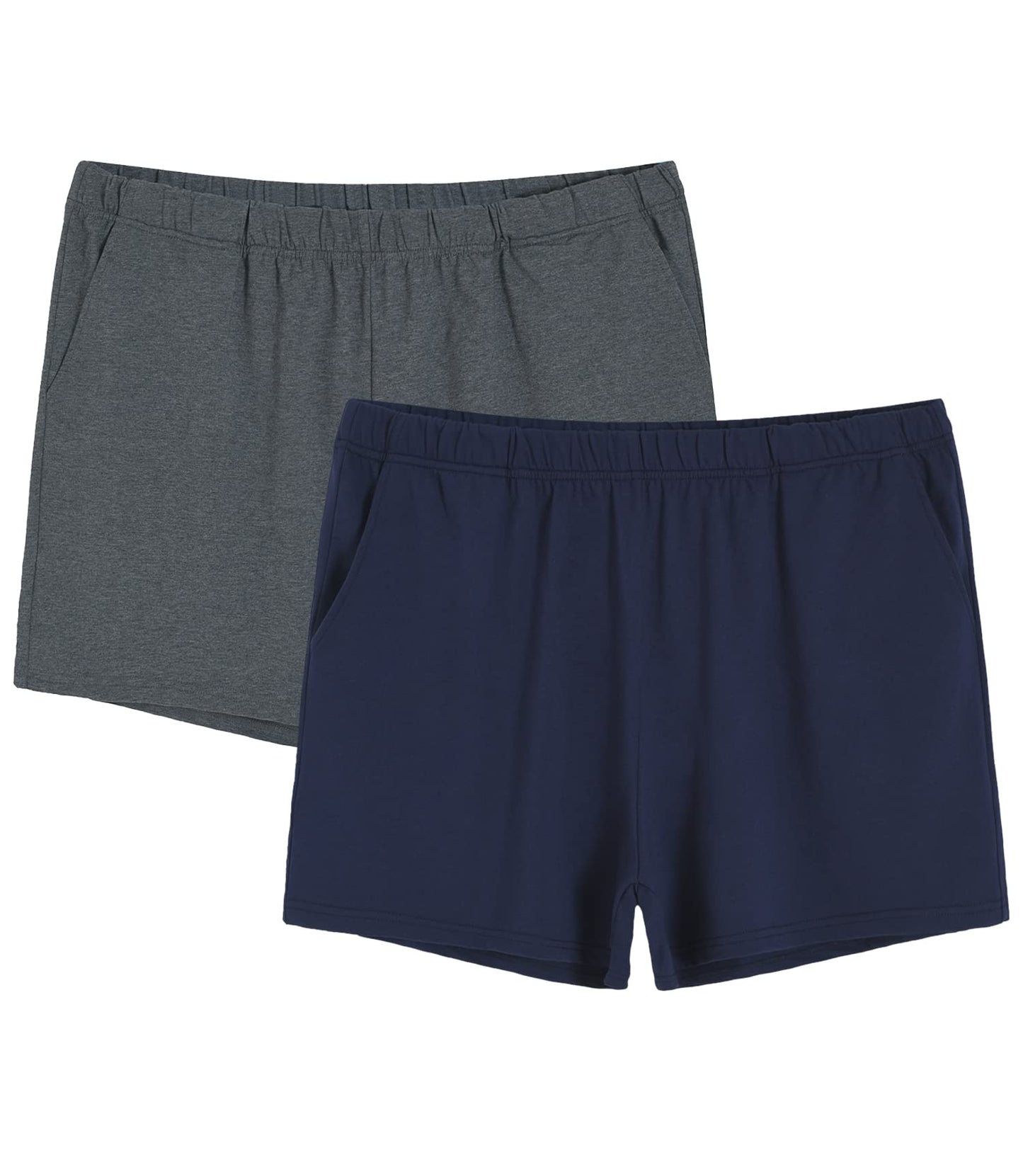 Women's Plus Size Lounge Shorts Soft Cotton Sleep Shorts 2 Pack - Latuza