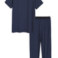 Men's Bamboo Viscose Pajamas Set Shirt and Pants with Pockets - Latuza