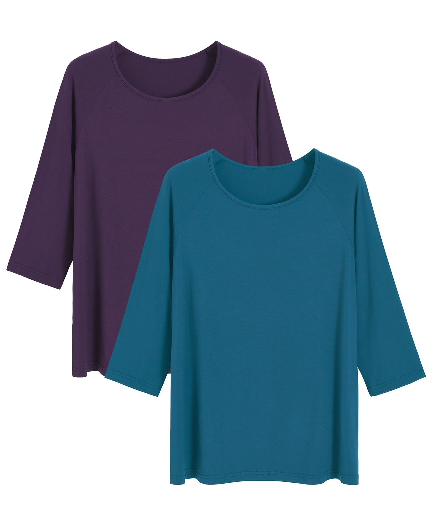 Women's Viscose Pajama Tops Crewneck 3/4 Sleeves Sleep Tee - Latuza