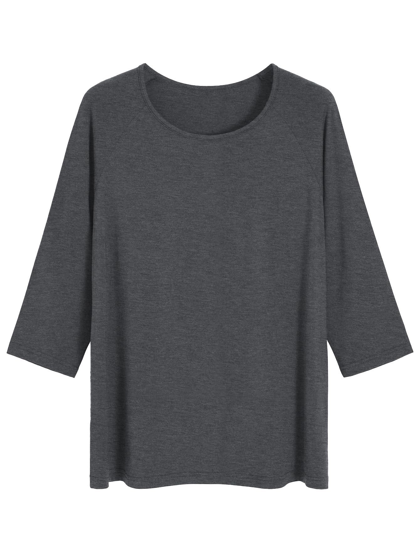 Women's Viscose Pajama Tops Crewneck 3/4 Sleeves Sleep Tee - Latuza