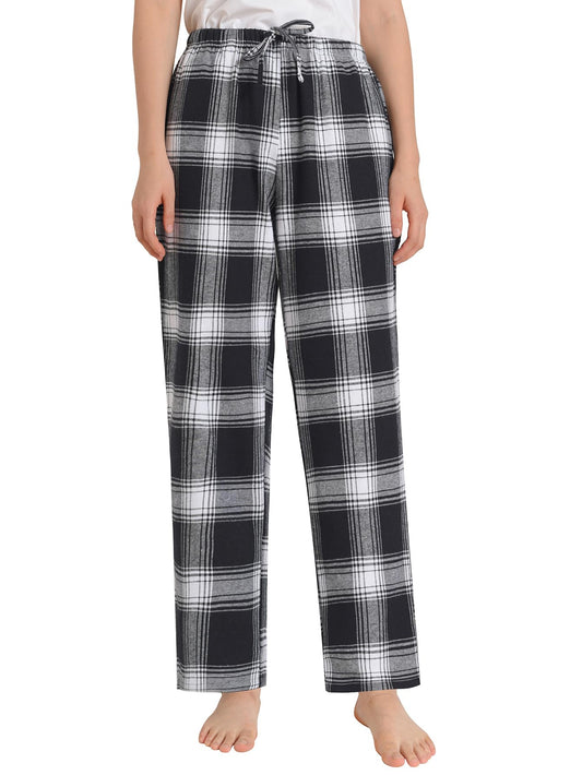 Women's Petite Cotton Lounge Pants Flannel Pajama Pants with Pockets - Latuza