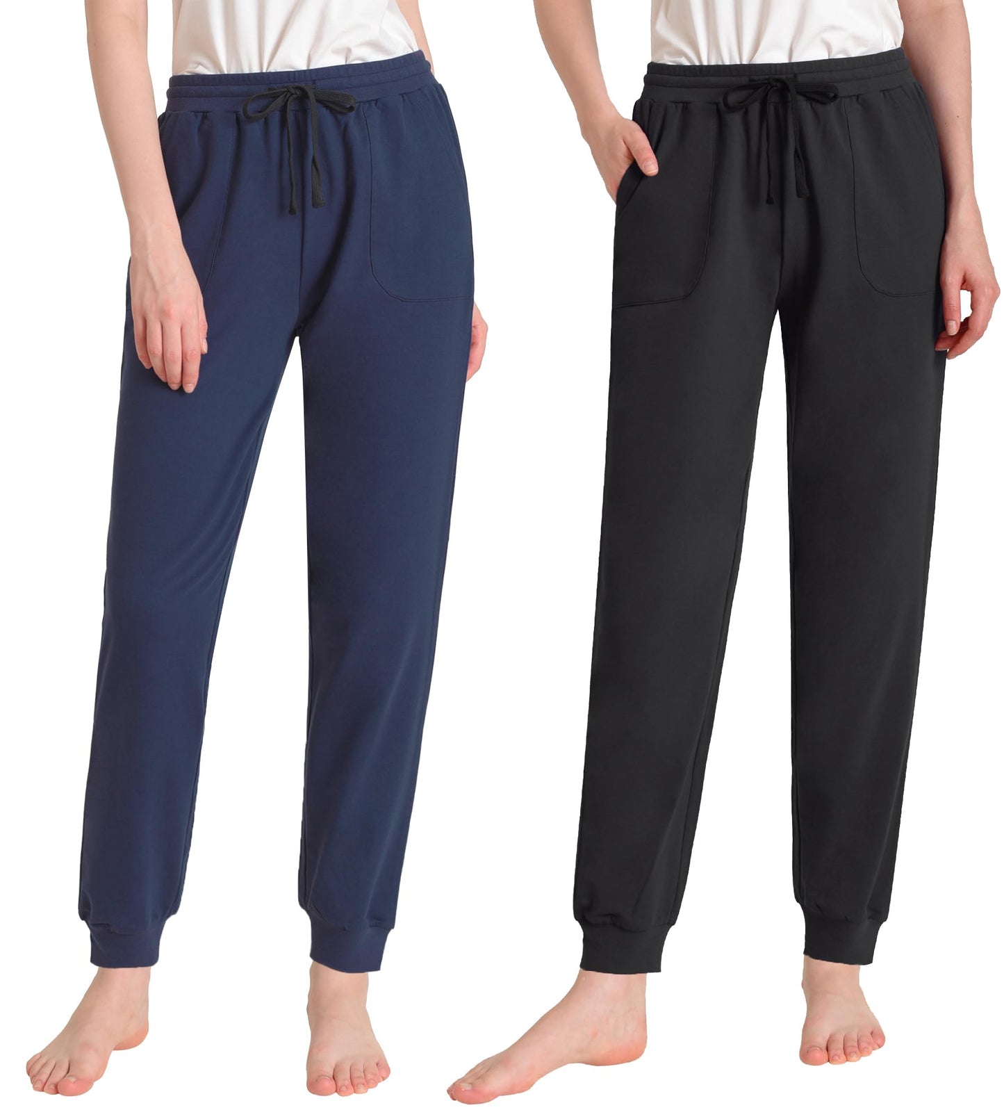 Women's Lounge Pants with Pockets Comfy Cotton PJ Bottoms - Latuza
