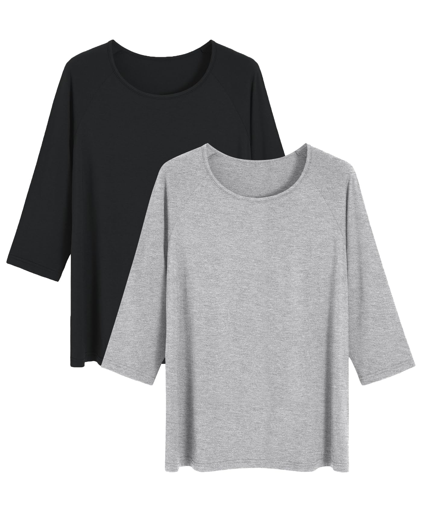 Women's Viscose Pajama Tops Crewneck 3/4 Sleeves Sleep Tee - Latuza