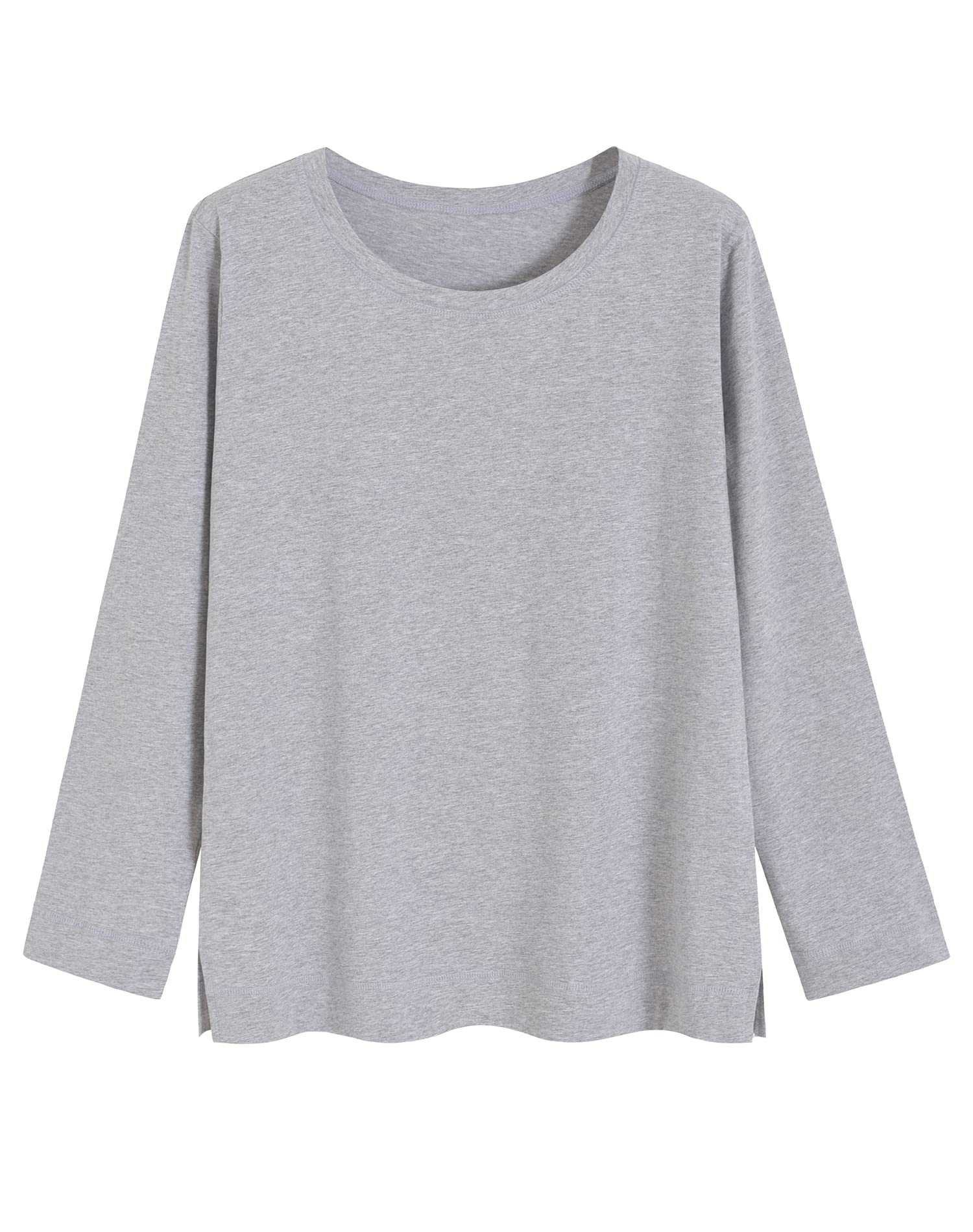 Women's Soft Cotton Long Sleeves Pajama Top Sleep T-Shirt - Latuza