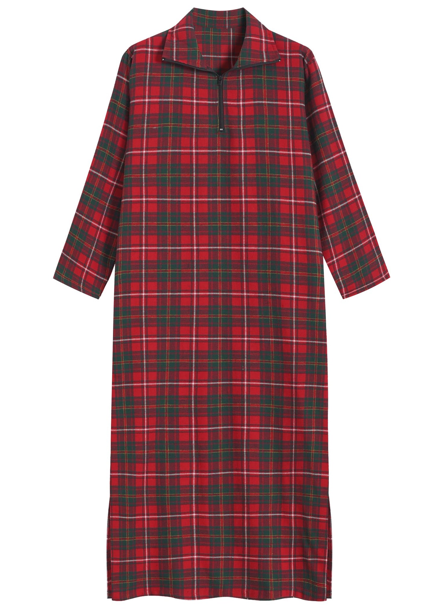 Women's Long Flannel Nightgown Long Sleeve Full Length - Latuza