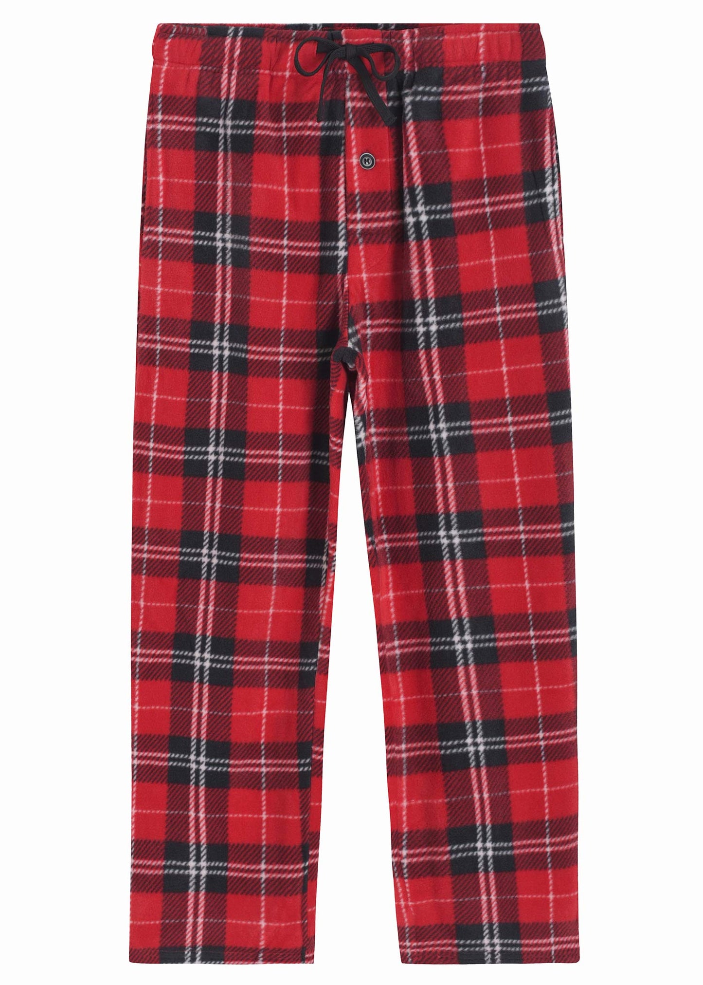 Men's Fleece Plaid Lounge Pajama Pants with Pockets - Latuza