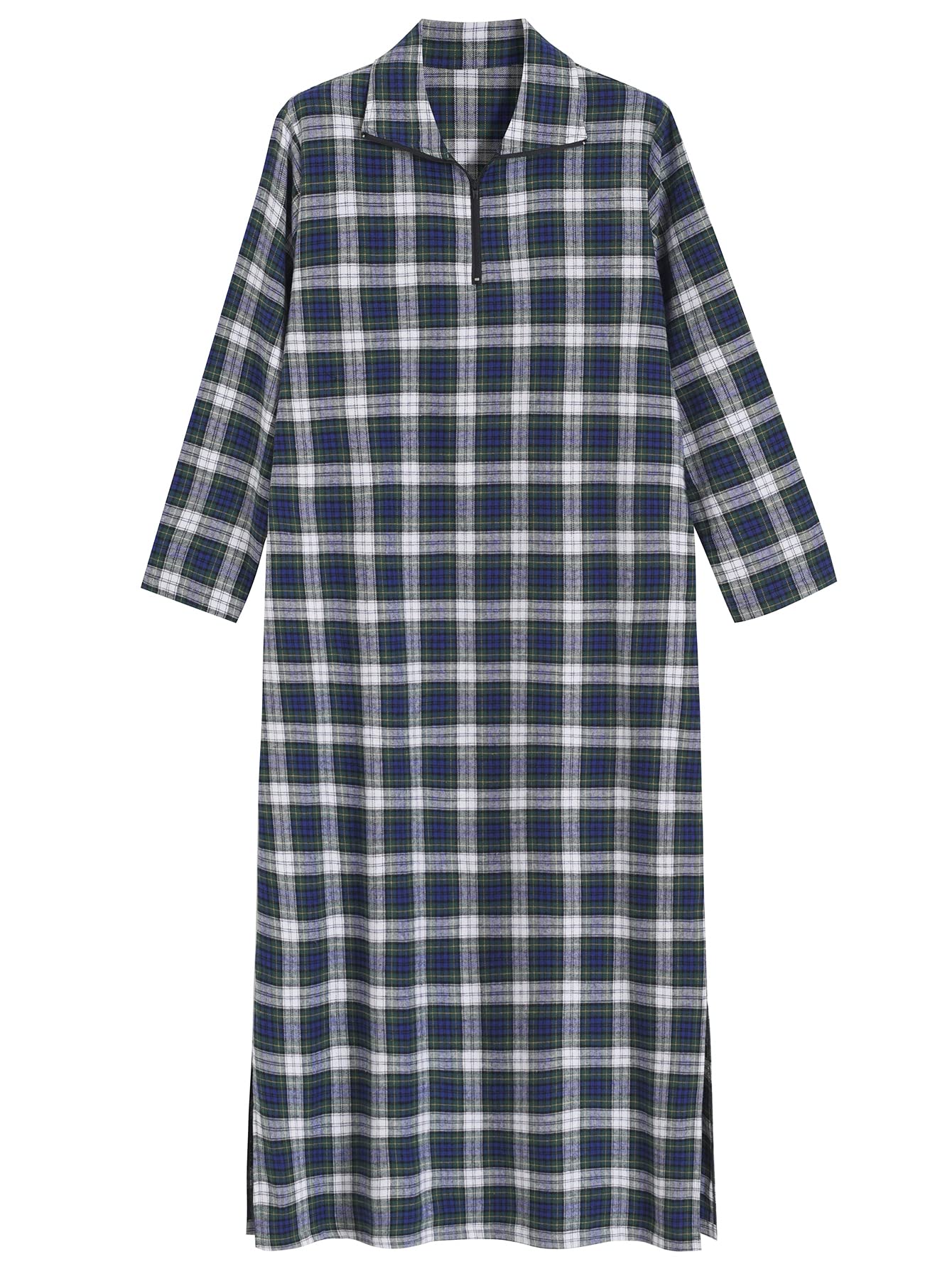 Women's Long Flannel Nightgown Long Sleeve Full Length - Latuza