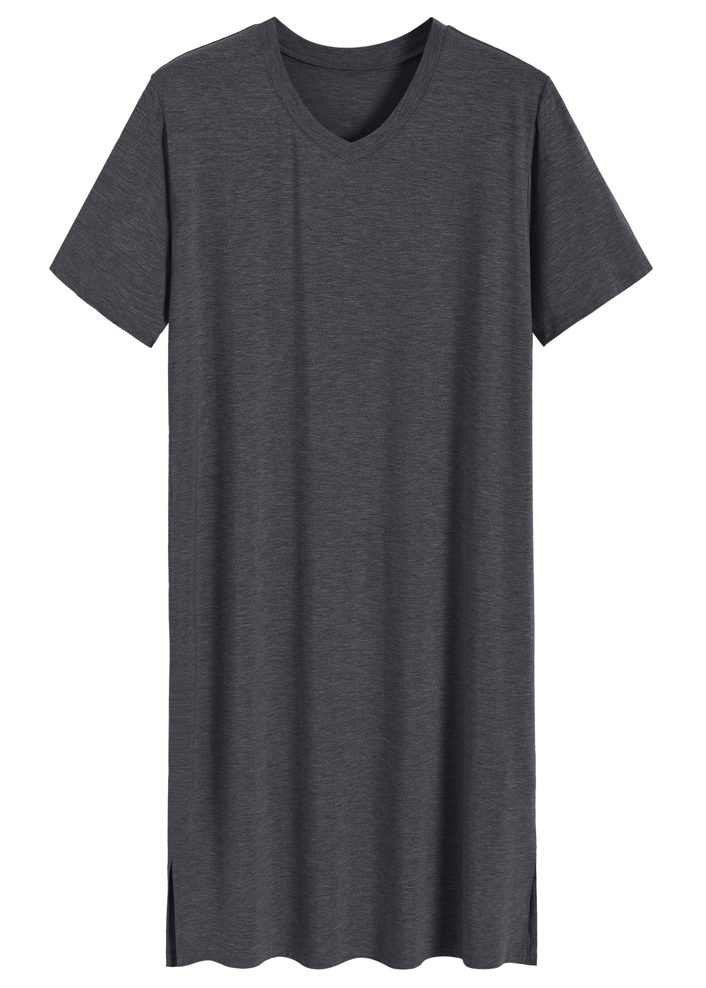 Men's Bamboo Viscose Nightshirt Short Sleeves Sleep Shirt