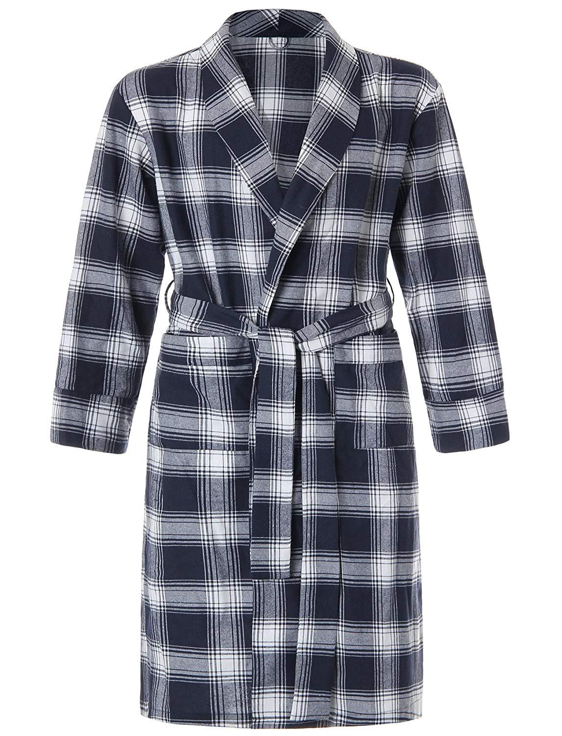 Men's Cotton Flannel Robe - Latuza
