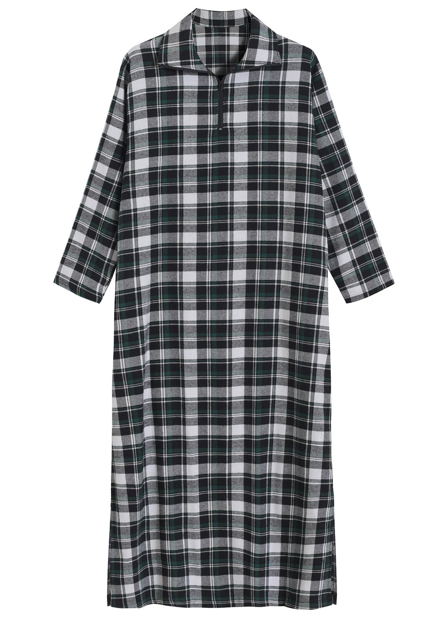 Women's Long Flannel Nightgown Long Sleeve Full Length - Latuza