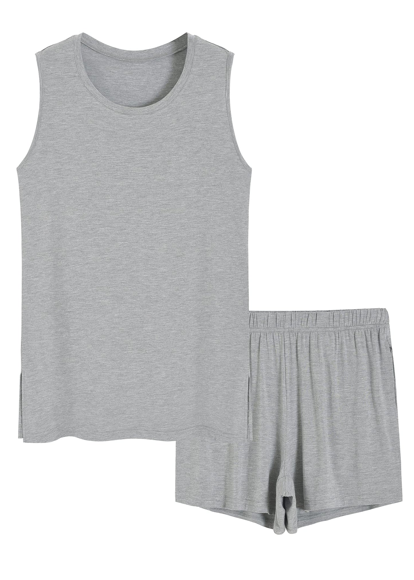 Women's Bamboo Viscose Pajama Tank Top Shorts Lounge Set - Latuza