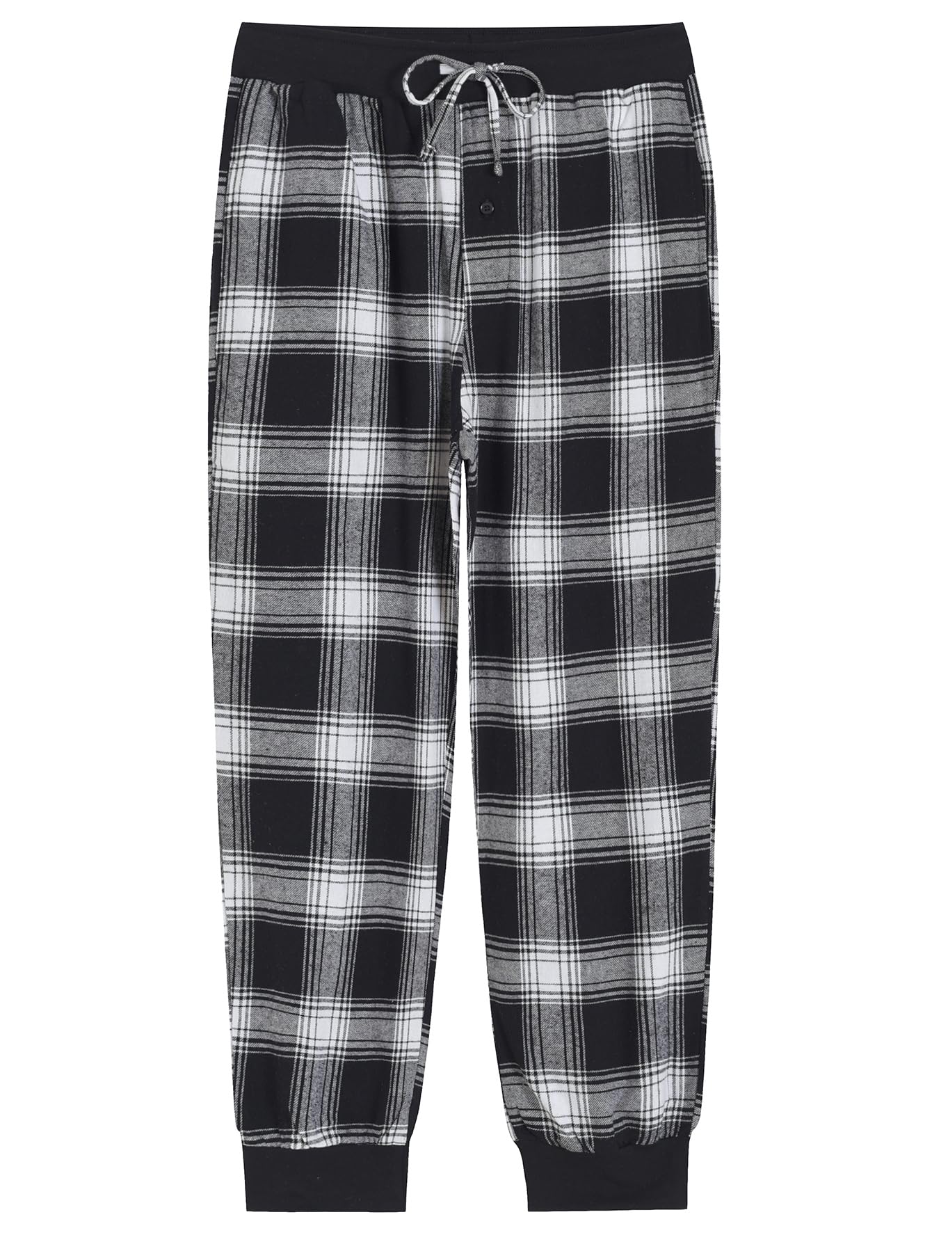 Men's Cotton Flannel Pajama Pants Plaid Jogger Lounge Pants with