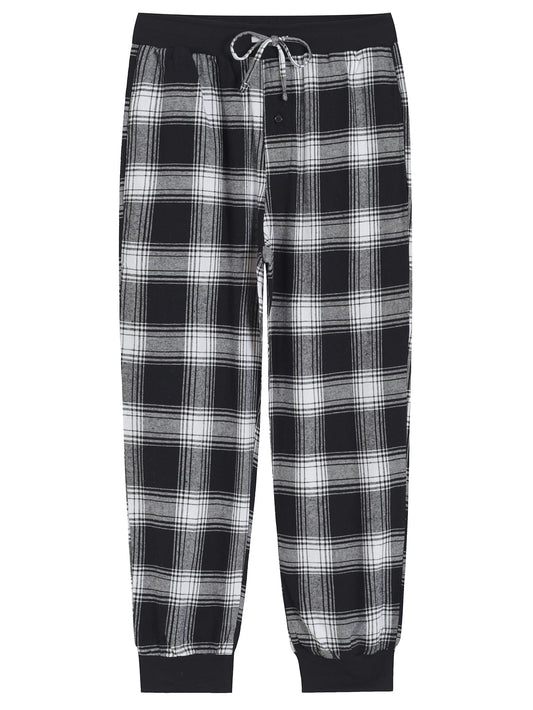 Men's Cotton Flannel Pajama Pants Plaid Jogger Lounge Pants with Pocke - Latuza