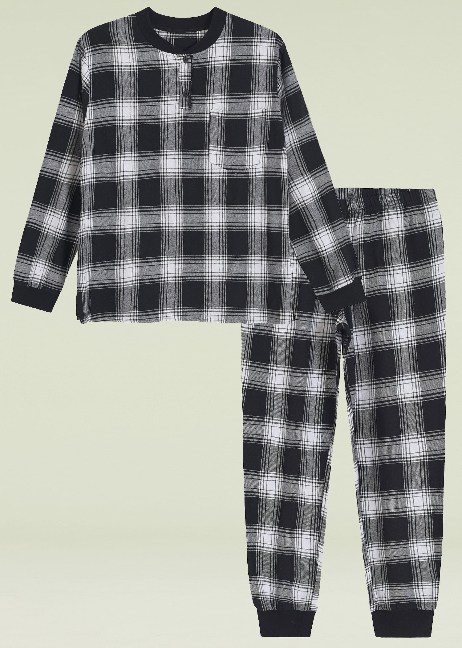 Women's Flannel Cotton Plaid Jogger Pants Pajamas Set – Latuza