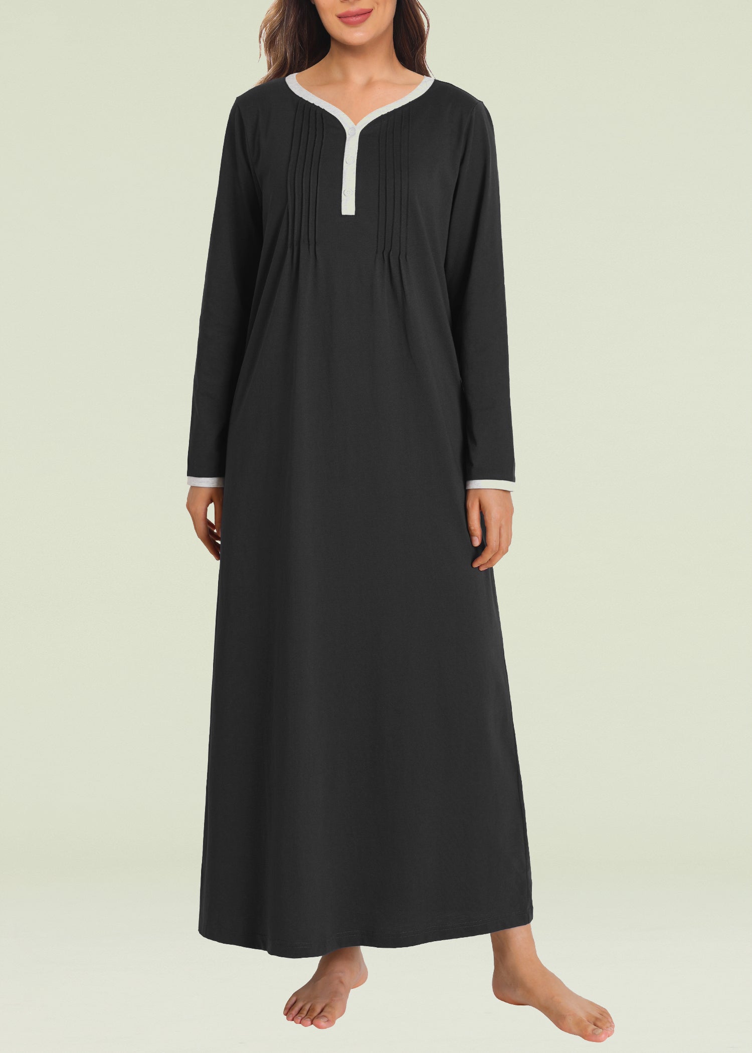 Women's Long Sleeve Nightgown Cotton Sleeping Gown Women's Long Sleeve Nightgown Cotton Sleeping Gown