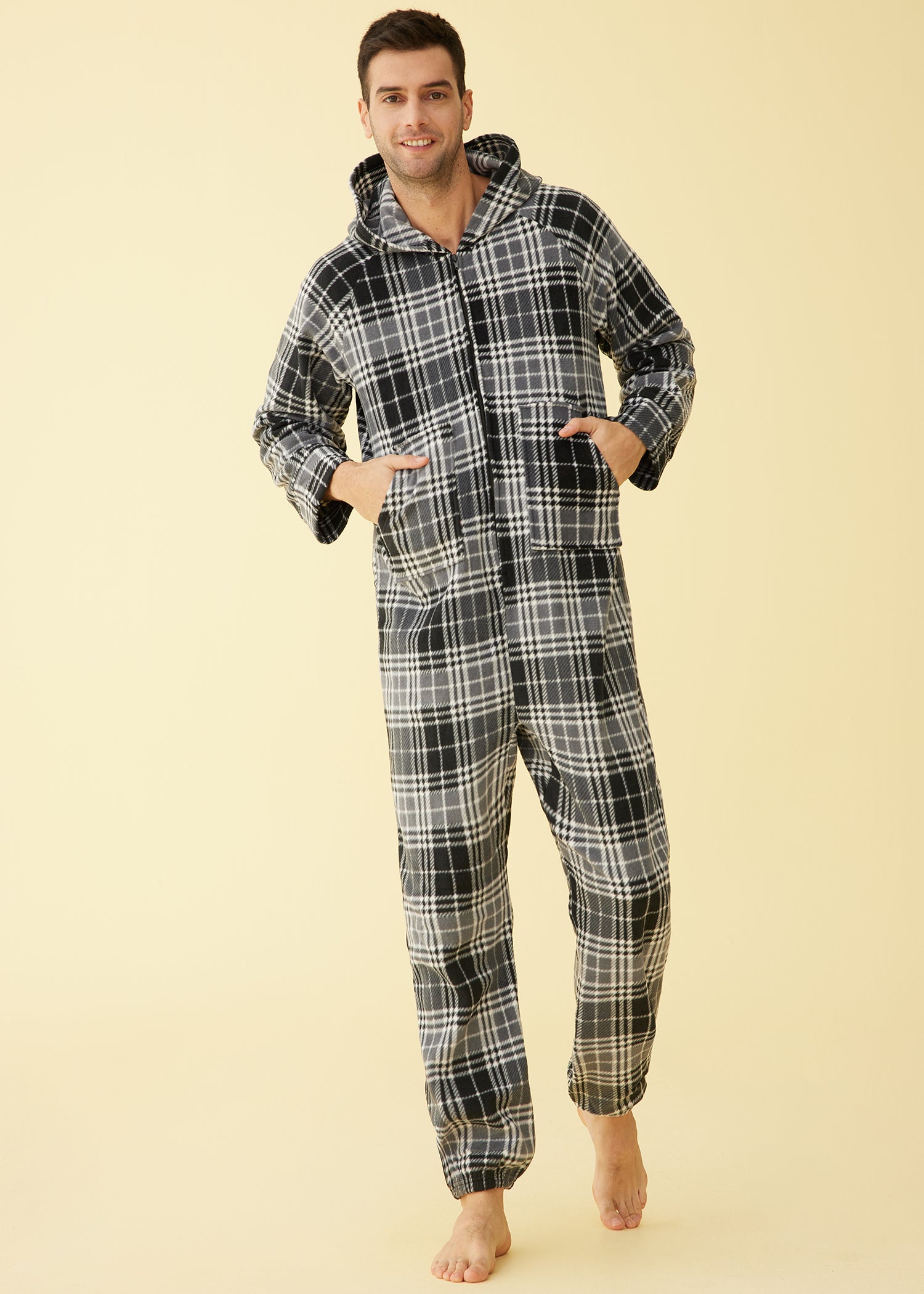 Adults Fleece Hooded Onesie Pajamas for Men – Latuza