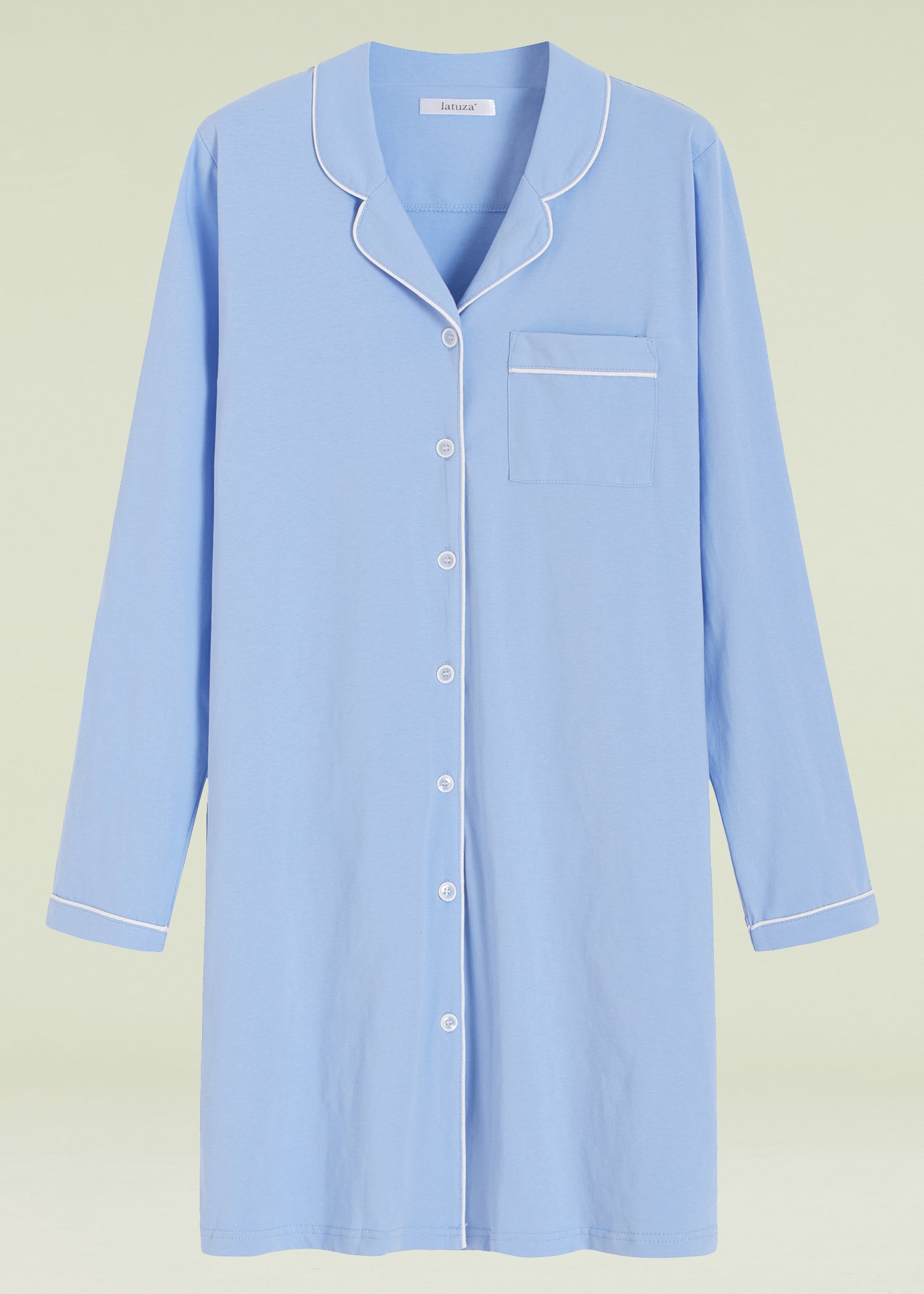 Women's Cotton Nightshirt Button Up Long Sleeves Sleep Shirt – Latuza