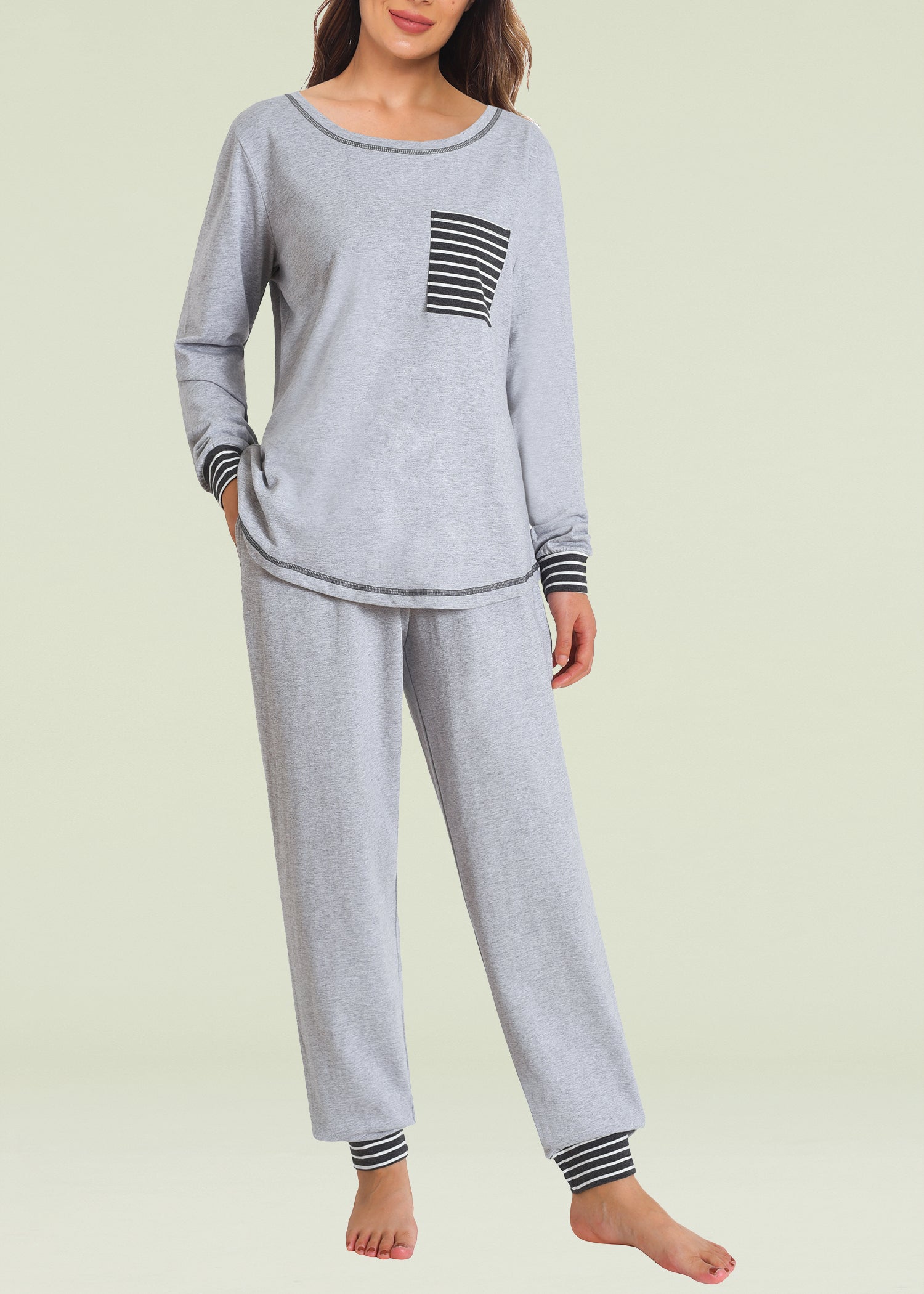 Women's Cotton Pajama Set Long Sleeve Sleepwear – Latuza