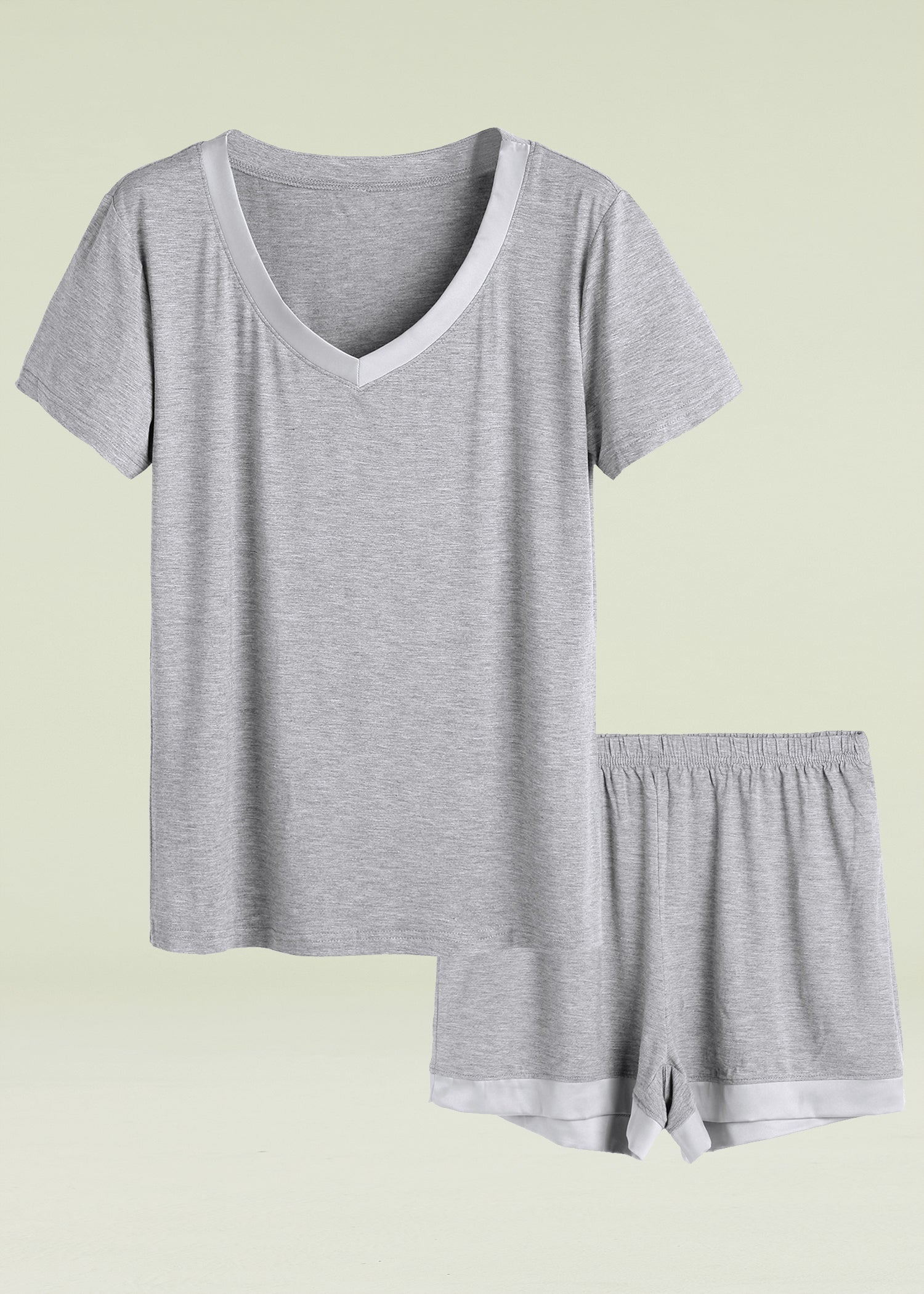 thumbnail image 2 of HUE Women's Flounce Hem Pajama Set - Printed Knit Short Sleeve Tee & Pant 2 of 9