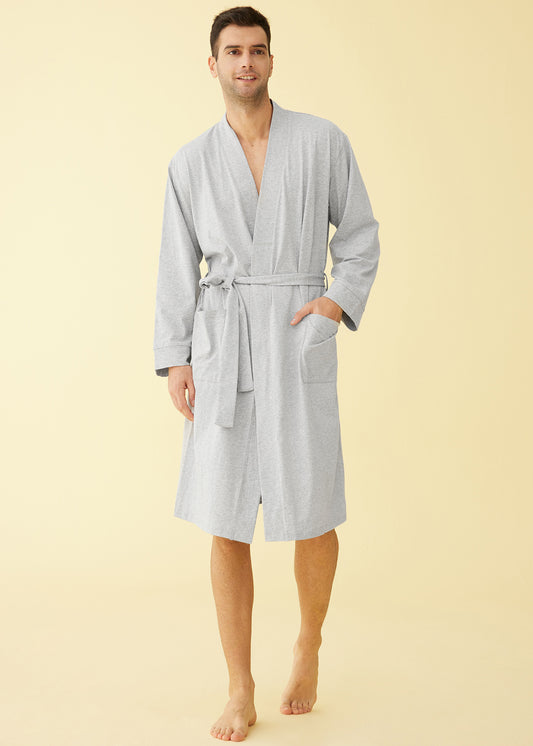 Men's Cotton Kimono Robe Lightweight Bathrobe
