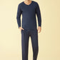 Men's Bamboo Viscose Long Sleeves Shirt Pajamas Pants Lounge Set