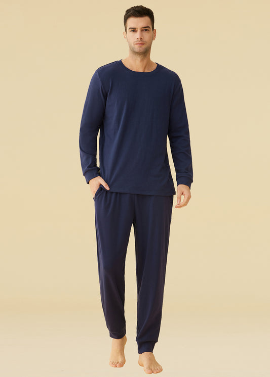 Men's Long Sleeves Sleep Top Jogger Pajama Pants Lounge Set