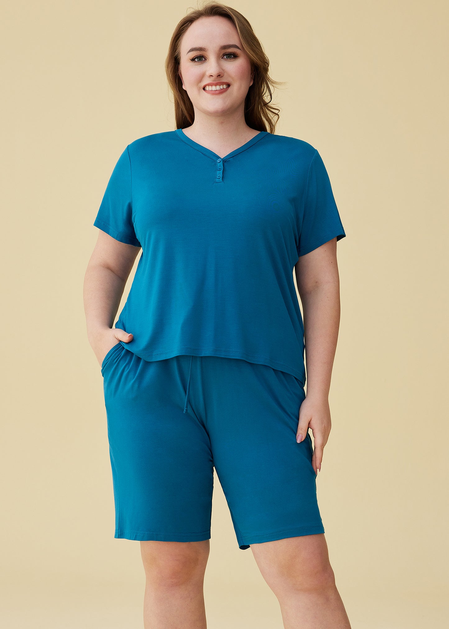 Women's Bamboo Viscose Bermuda Shorts Pajama Set