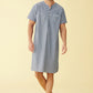 Men's Plaid Nightshirt Cotton Sleep Shirt